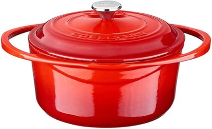 Metal Heritage Serisi - Döküm Tencere, Yuvarlak, 20 cm, Kırmızı