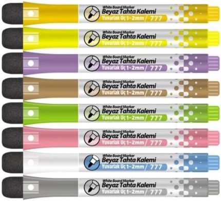 Beyaz Tahta Kalemi Mıknatıslı & Silgili 8’li 777