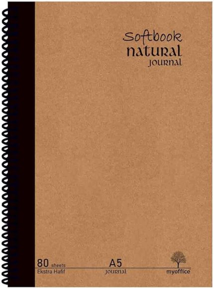 Journal A5 Spiralli Defter – Sert Kapak, 160 Sayfa, KARELİ– Günlük, Ofis ve Hediye Kullanımı İçin Not Defteri