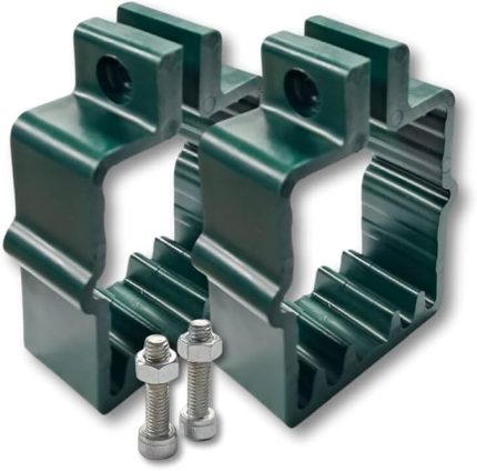 Plastik Panel Çit 50x50 MM Profil Kelepçe - Somun + Cıvatalı (386 Adet) (Yeşil)