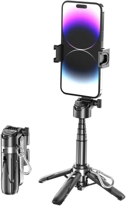 Mini Selfie Çubuğu Tripod Bluetooth Uzaktan Kumandalı 360' Dönebilen Çok Amaçlı Tripod