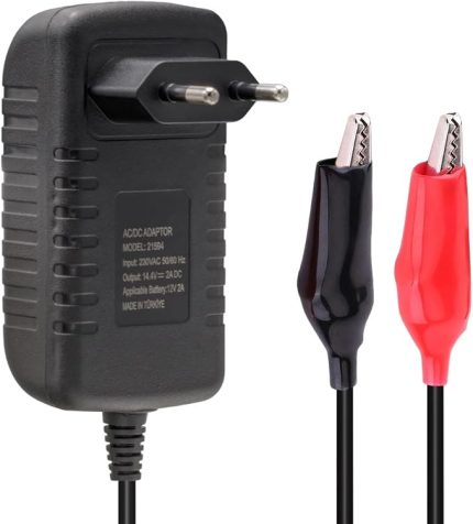 Akü Şarj Cihazı 3 ile 12 Amper Arasında Oyuncak Araba, Kuru, Asitli Sulu, Jel, Motor ve Motosiklet Aküleri için Uygundur (2 AMPER)