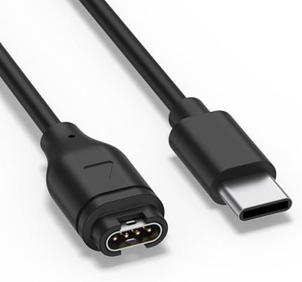 Garmin Forerunner 245 935 945 45 45S 945 955 745 55 265 965 165 158 için şarj kablosu, USB C Garmin saat şarj kablosu Garmin Forerunner 245 için