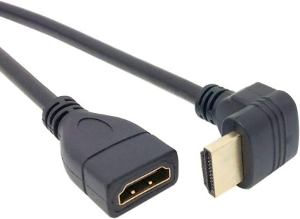 Hdmi Dişi Erkek Uzatma 90 Derece Dirsek Kablosu 0.5 Metre