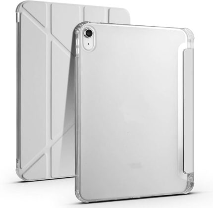 Air 5. Nesil / 4. Nesil 10,9 İnç İle Uyumlu Kalemlikli, Uyku Modlu, Mıknatıslı, Üçgen Standlı, Darbeye Dayanıklı Kılıf (Gri, iPad Air 5. Nesil / 4. Nesil Uyumlu 10,9 İnç)