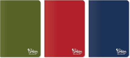Colors Ofis Serisi, A4 60 Yaprak Çizgili Karton Kapaklı Defter 3'lü Paket, Kırmızı, Mavi, Yeşil