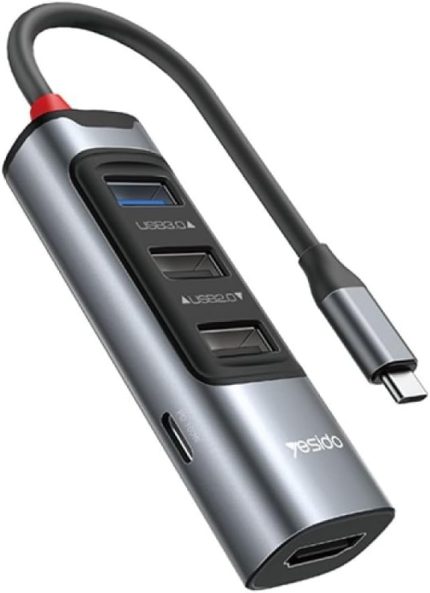 5in1 3 Adet Usb 3.0/1 Adet 100W Type-C ve 1 Adet 4K 30Hz HDMI Çıkışlı Hub Dönüştürücü