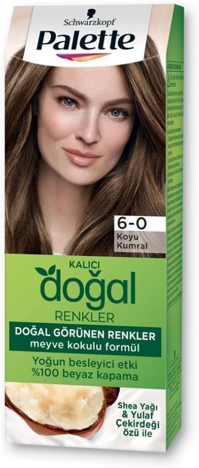 Kalıcı Doğal Renkler 6-0 Koyu Kumral Shea Yağı & Yulaf Çekirdeği Özlü Saç Boyası