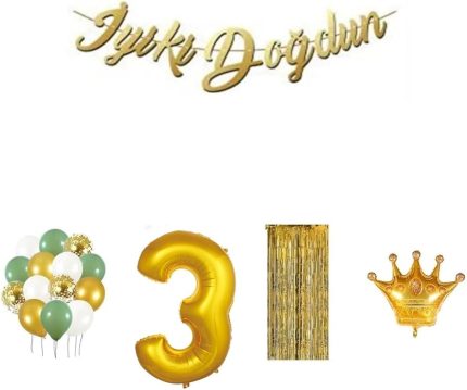 3 Yaş 36 cm Sade Doğum Günü Süsü bmcNM963