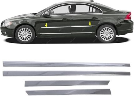 VOLVO S80 2006-2016 ARASI İÇİN KROM YAN KAPI KORUMA ÇITASI 4 KAPI 4 PARÇA