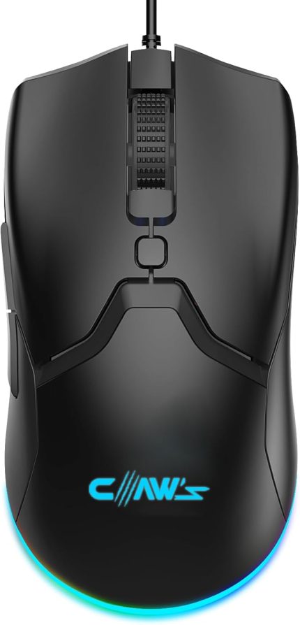 Cerberus PixArt PAW3519 Sensörlü 4200 Dpi Wide RGB Özel ABS Doku Kablolu Gaming Mouse - Siyah