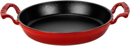 Döküm Yuvarlak Sahan Döküm Demir Yekpare Çift Kulplu Çap(Ø)24cm. Kırmızı