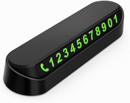 Fosforlu Araç İçi Park Telefon Numaratörü – Gece Görünür, Döner Mekanizmalı, Yapışkan Tabanlı, Kolay Kurulum