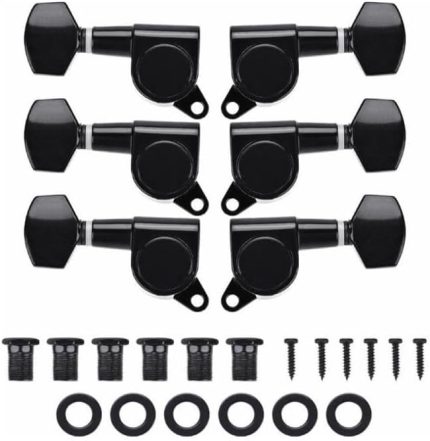 AB1-BK Akustik Gitar Kaliteli Burgu Takımı Yedek Parça Siyah Renk