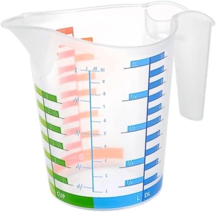 500 ml Renkli Dereceli Sert Plastik Mutfak Ölçü Kabı