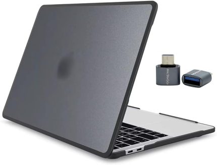 MacBook Pro 13.3 inç Kılıf – M1 M2 Uyumlu TPU 360° Koruma | A2338 A2251 A2289 A2159 A1706 A1708 | Darbeye ve Çizilmeye Dayanıklı Koruyucu Kapak Siyah