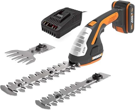 WG801E.5 20Volt 2.0Ah. Li-ion Şarjlı Profesyonel Avuç İçi Çim Kesme, Çit Budama/Çapalama