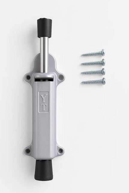 Basmalı Kapı Stoperi, Gri Renkli, 4 Vida Dahil, Dayanıklı Metal, Kolay Montajlı, Modern Tasarımlı Kapı Tutucu, Estetik ve Ergonomik İç Mekan Aksesuarı (Gri)