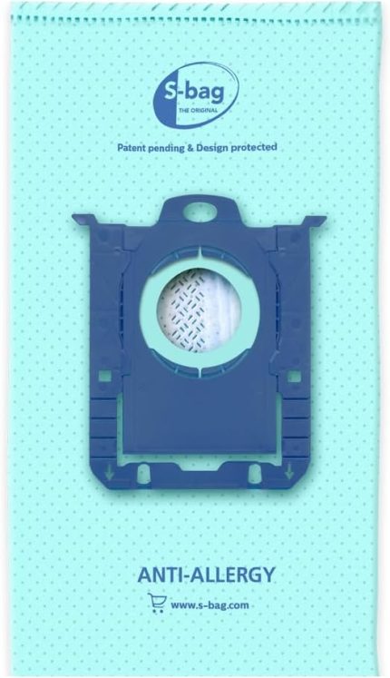 s-bag® Anti-Alerjik Elektrikli Süpürge Torbası - Evrensel Uyumluluk, Alerji Sorunu Olanlar İçin İdeal, Hijyenik Kapatma Sistemi, Yüksek Kalite Malzeme, 4'lü Paket, FC8022/04