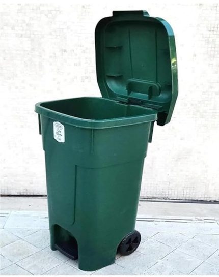 Litre Kapasiteli Büyük Boy Pedallı Çöp Kovası Kapaklı ve Tekerlekli Çöp Konteyneri 60 litre Çöp Konteyneri