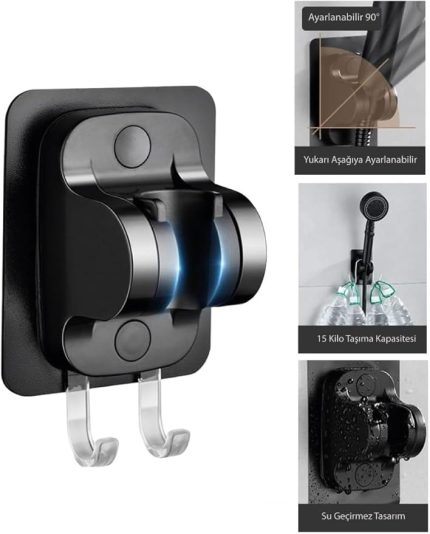 Duş Başlığı Tutucu Yapışkanlı Ayarlanabilir El Duş Tutacağı Delme Yok Duvara Monte Suya Dayanıklı Duş Askısı GÜÇLÜ TUTUŞ