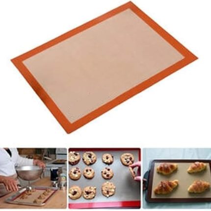 Fırınlanabilir Kendinden Yağlı Silikon Pişirme Matı, Profesyonel Silipat Yanmaz Yapışmaz Yıkanabilir Silikon Pişirme Matı 30cmx40cm