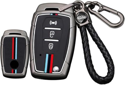 Araba anahtarı kılıfı, SsangYong Torres Kyron 2 Actyon Tivolan Korando Rexton Tivoli XLV Stavic anahtar kılıfı, anahtar kutusu, anahtarlık, 3 tuşlu aksesuar, B Siyah