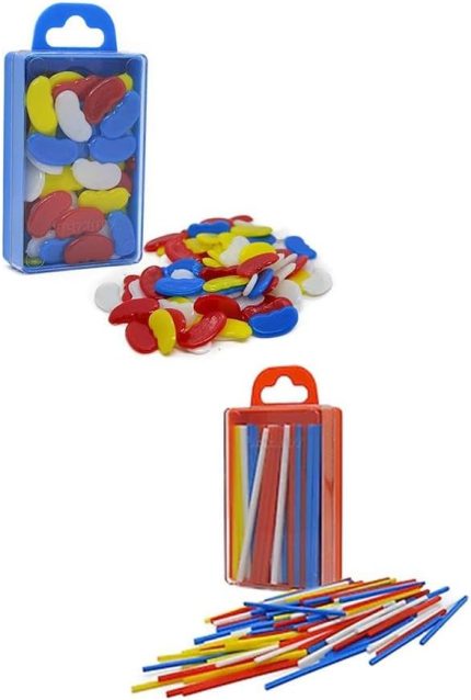 Sayma Seti 1 Paket Plastik Sayı Sayma Çubukları Ve Fasülyeleri 1. Sınıflar İçin Renkli Çubuk Fasulye