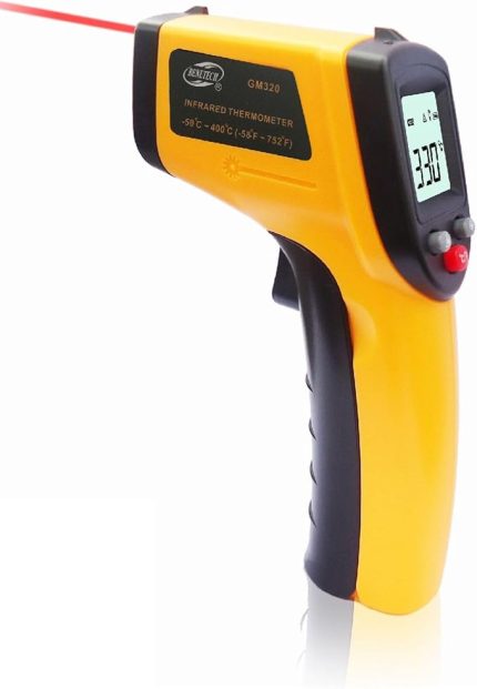 GM320 Kızılötesi Lazer Termometre, Siyah
