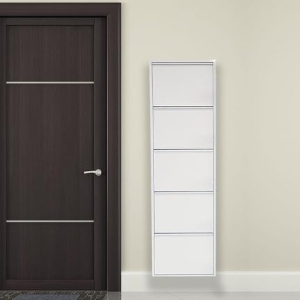 Beyaz Metal Ayakkabılık MAC5-5 Kapaklı - 50X15X169 h