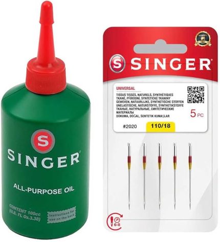 Singer 5 li Dikiş Makinesi İğnesi 18 Numara - Çok Amaçlı Dikiş Makinesi Yağı Seti