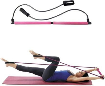 Portable Studio Pilates Jimnastik Egzersiz Çubuğu, Fuşya