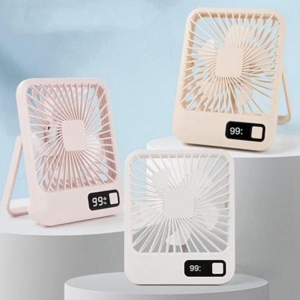 Şarjlı Taşınabilir Sessiz Masa Vantilatörü, 1 Adet, 180° Ayarlanabilir, 5 Hız, LED Göstergeli, Type-C Şarj Edilebilir, Portatif Mini Fan