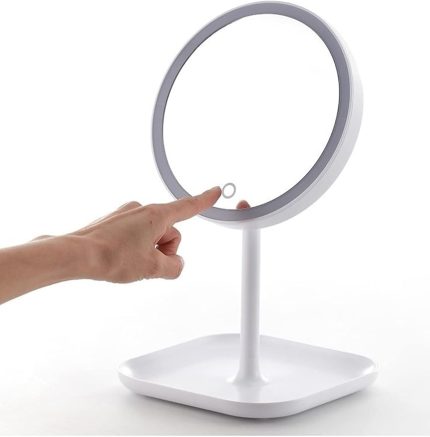 OF MYTH - 1X+5X ZOOM 23 LED Işıklı Makyaj Aynası, 360° Döner, Dokunmatik Sensörlü, Kablolu – Kablosuz Kullanım