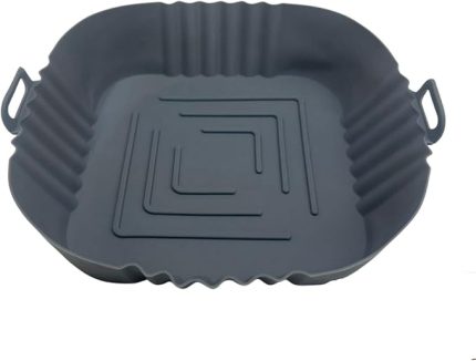 Renkli Isıya Dayanıklı Yıkanılabilir Silikon Fırın Ve Airfryer Kare Model Pişirme Matı 20 Cm (gri)