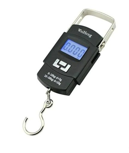 LCD Ekran Seyahat Bavul Ağırlık El Terazi, Dijital Taşınabilir Askılı Pilli Bagaj Tartısı, 50 Kg Kapasite, Balık Tartısı ve Çok Amaçlı Kullanım