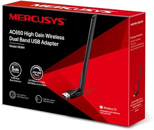 MU6H, AC650 Yüksek Kazançlı Kablosuz Çift Bantlı USB Adaptör - Görsel 5