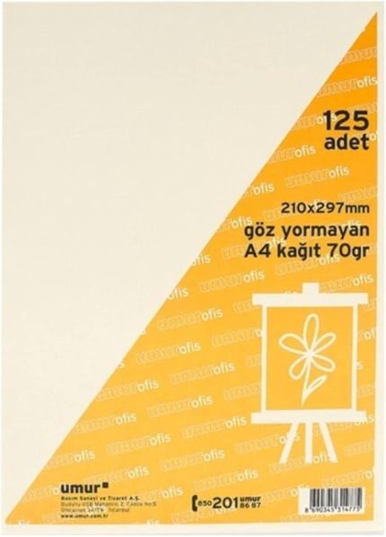 Göz Yormayan A4 Kağıt Çizgisiz 125`li A4 70gr