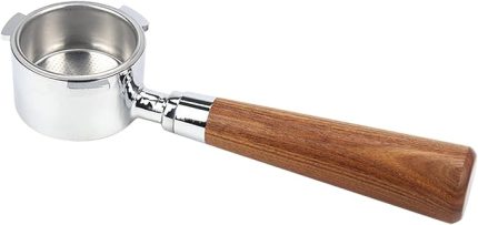 51mm Kahve Dipsiz Portafilter, Filtre Sepeti ve Delonghi EC680 EC685 için Ahşap Saplı Değiştirme Kahve Makinesi Aracı Yeniden Kullanılabilir Alaşım Filtreler Kahve Çıkarma Aksesuarları