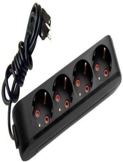 Multi-Let Siyah Dörtlü Priz Topraklı Kablolu Çocuk Korumalı 3 Mt