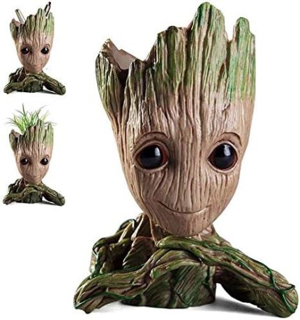 Koruyucuları Baby Groot Figür Elleri Çenesinde Saksı Kalemlik PLA Büyük 15 Cm