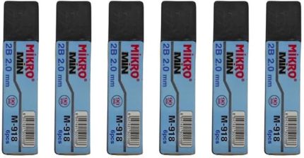 Ucu 2.0mm 2B Mikro 2B Kalem Ucu 2mm Siyah 6 Adet