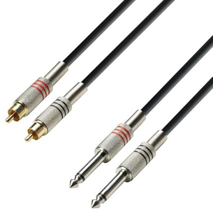 Hall Cables 3 STAR TPC 0100 ikiz kablo 2 x jak TS 2 x RCA | 1 m