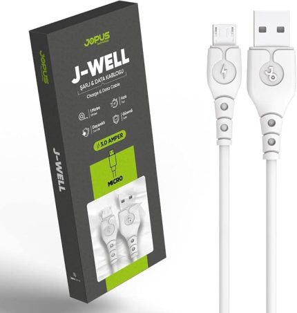 Universal Micro Data Kablosu JO-DK9 J-WELL, Beyaz, 1mt