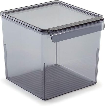 Kapaklı Banyo Mutfak Düzenleyici Şeffaf Siyah 165 * 178 * 160 Mm M-E73-10-25