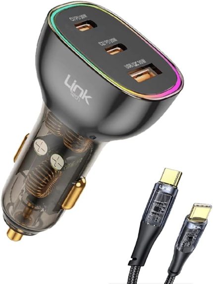 C508 80W 2xPD 30+20W + USB Araç İçi Type-C Şarj Aleti