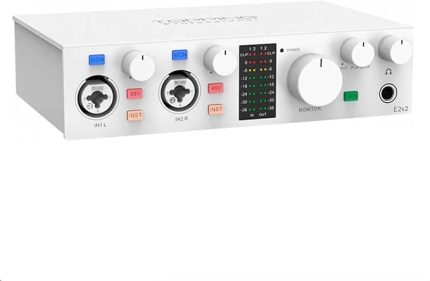 Professional E2x2 | White Yüksek Kalite USB-C Ses Kartı: 2-Giriş/2-Çıkış 24Bit/192kHz, 8...600ohm arası kulaklıklara kadar kullanılabilir. (PC/MAC)