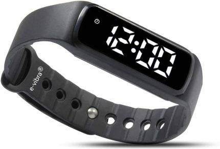 12 Alarmlı Titreşimli Alarmlı Saat Tıbbi Hatırlatıcı Saat - Zamanlayıcı ve 12 Günlük Alarm ile (Siyah - Büyük)