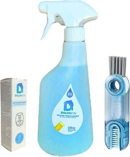 Airfryer Temizlik Seti Çok Amaçlı Yağ Sökücü Sihirli Kapsül ve Özel fırçası ile