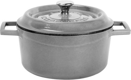 Metal Premium Serisi - Döküm Yuvarlak Tencere, 20 cm, Majolik Gri